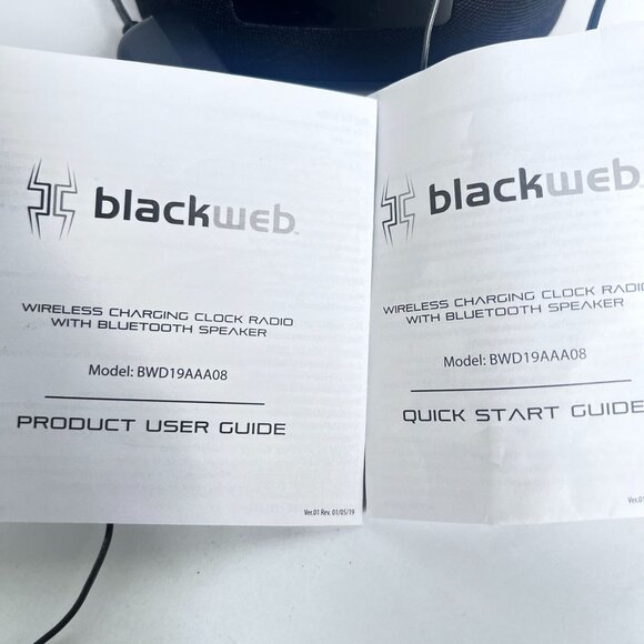 Blackweb Qi Wireless Charging Alarm Clock With Bluetooth Speaker USB Port WORKS - Picture 7 of 7